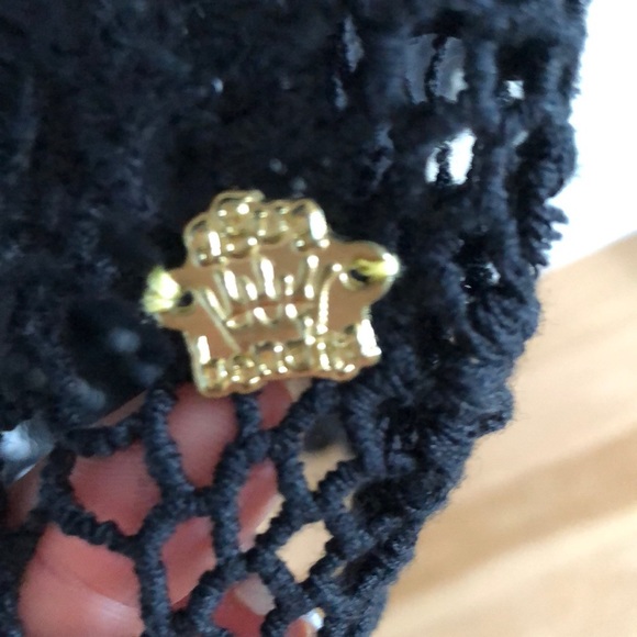 NEW Agua Bendita crochet high low tunic black - Picture 6 of 7